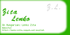 zita lenko business card